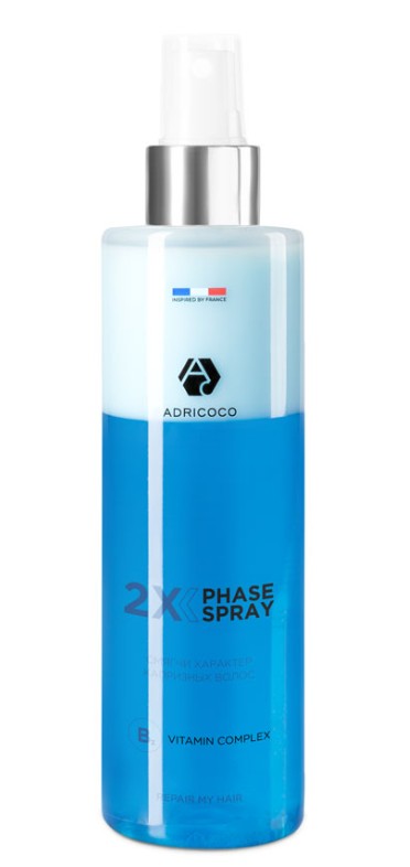 Двухфазный спрей для легкого расчесывания и блеска ADRICOCO с витамином B3, 250 мл 
