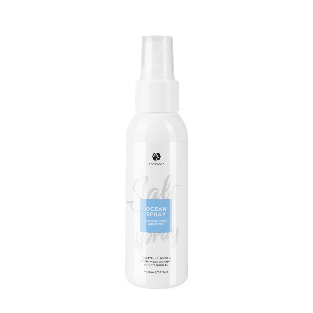 Солевой спрей для волос Ocean Spray для естественной укладки с морской солью, ADRICOCO, 100 мл 
