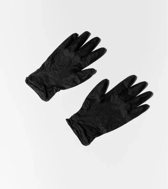 Перчатки одноразовые нитриловые неопудренные Черные размер L (50 пар) 