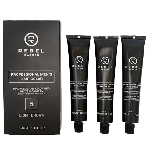 Профессиональная мужская краска для волос REBEL BARBER Light Brown (5) 3 х 40 мл 