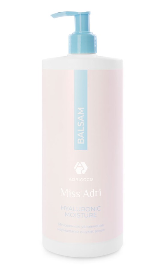 Увлажняющий бальзам для волос ADRICOCO Miss Adri Hyaluronic moisture,1000 мл 