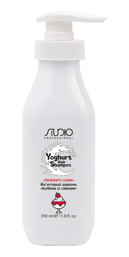 Йогуртовый шампунь для волос «Клубника со сливками» линии Studio Professional, 350 мл 