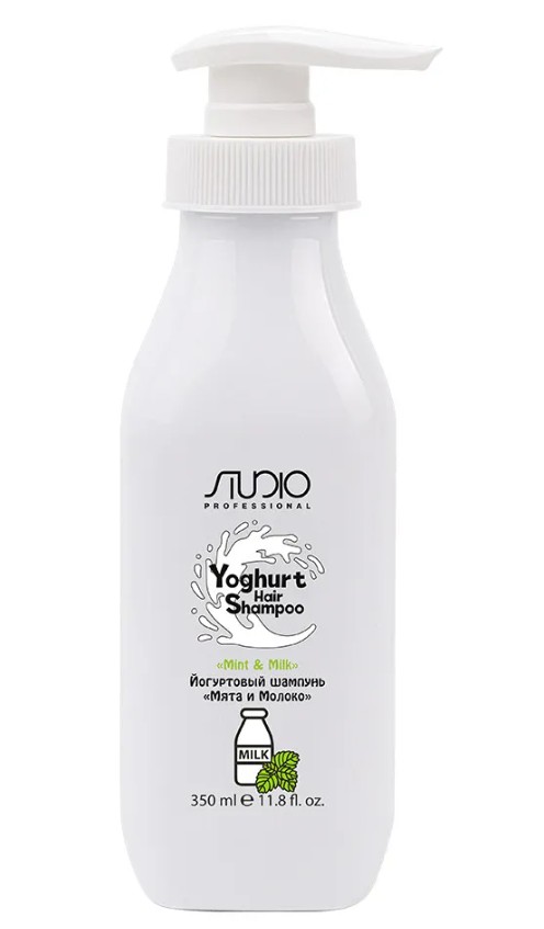 Йогуртовый шампунь для волос «Мята и Молоко» линии Studio Professional, 350 мл 