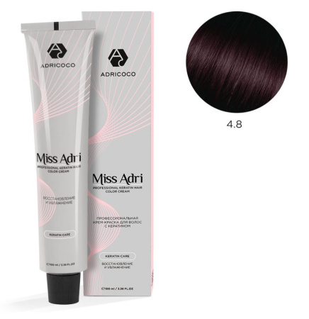 Крем-краска для волос ADRICOCO Miss Adri оттенок 4.8 Коричневый какао 100 мл 