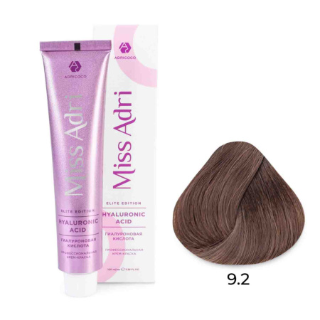 Крем-краска для волос Miss Adri Elite Edition, оттенок 9.2 Очень светлый блонд фиолетовый, ADRICOCO, 