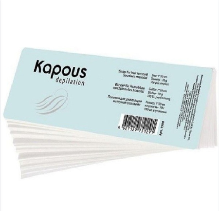 Полоски для депиляции Kapous, бирюзовый, 7*20 см, 100 шт./уп. 
