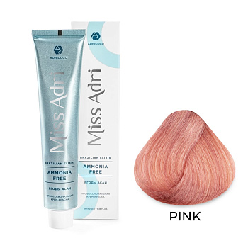 Крем-краска для волос ADRICOCO Miss Adri Brazilian Elixir Ammonia free оттенок Pink розовый 100 мл 