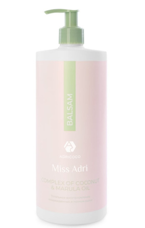 Восстанавливающий бальзам для волос ADRICOCO Miss Adri Complex of coconut & marula oil,1000 мл 