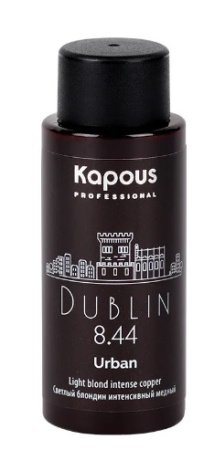 LC 8.44 Дублин, Полуперманентный жидкий краситель для волос «Urban» Kapous, 60 мл 