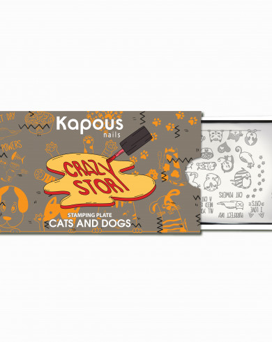Cats and dogs, пластина для стемпинга «Crazy story» Kapous 