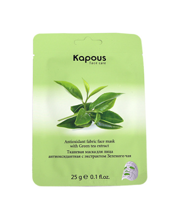 Тканевая маска для лица антиоксидантная с экстрактом Зеленого чая Kapous, 25 г 